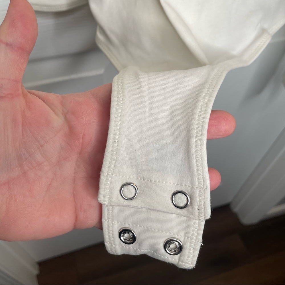 J. Crew Scoopback Bodysuit in Stretch Cotton Blend 2024 CD311 in Ivory XXL - Picture 6 of 12